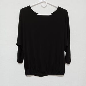 Paraphrase Women's Top Size L Black 3/4 Sleeve Super Soft Modal Blend Round Neck